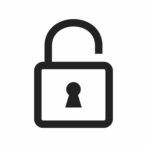 Vector icon of unlock with outline style