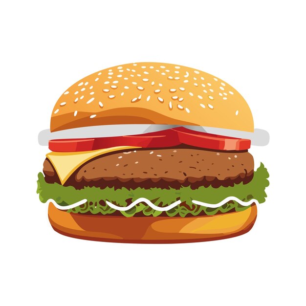 Vector icon van colorful tasty burger op wit