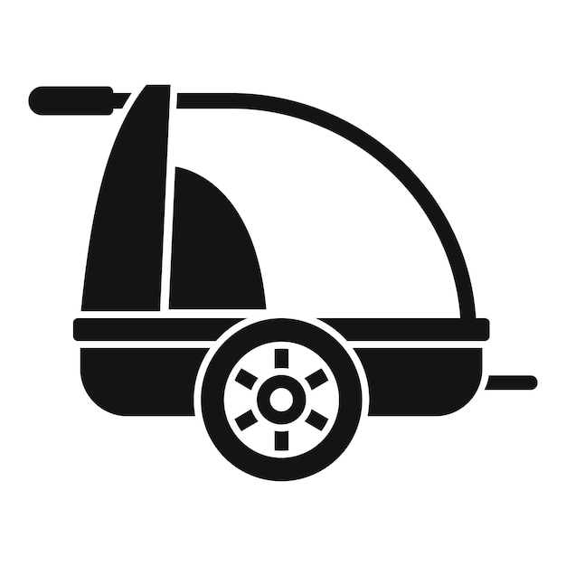 Icon van de aanhangwagen van de fiets met de bevestiging van de fiets voor het vervoeren