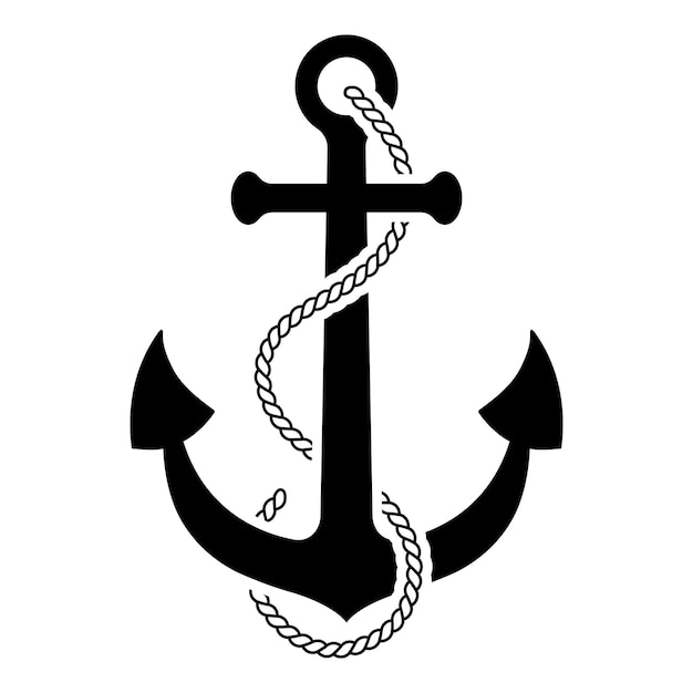 Icon van de anker op witte achtergrond