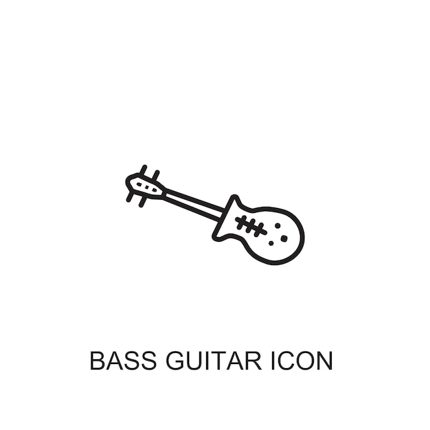 Vector icon van de basvector van de gitaar