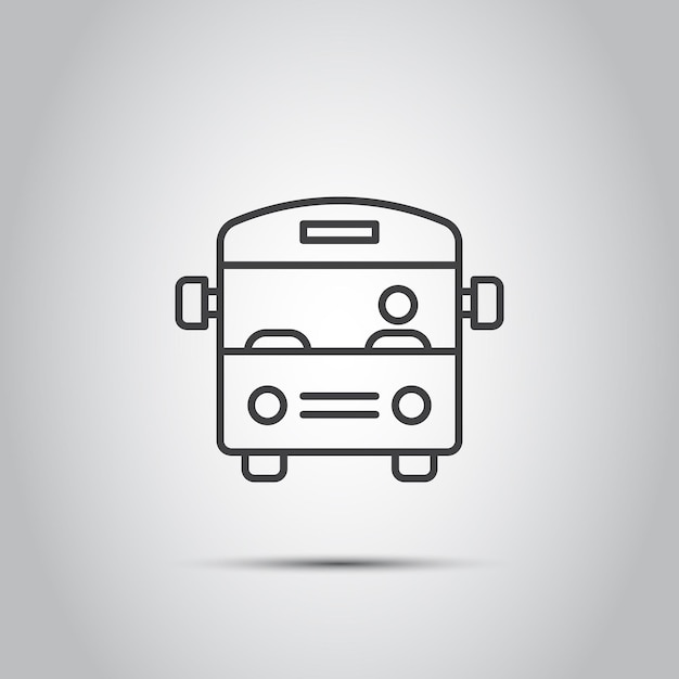 Icon van de bus in platte stijl Vectorillustratie van de bus op een geïsoleerde achtergrond