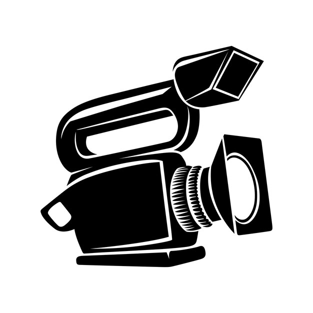 Icon van de camera met reflectie op witte achtergrond