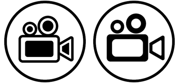 Icon van de camera, video, symbool, film, teken, vector, illustratie, eps10