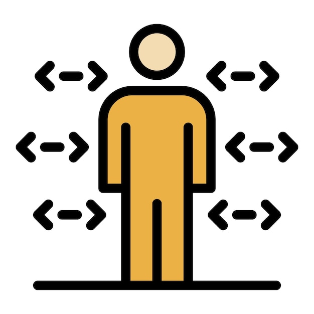 Icon van de coderingsman Outline coderingsman vector icoontje kleur vlak geïsoleerd