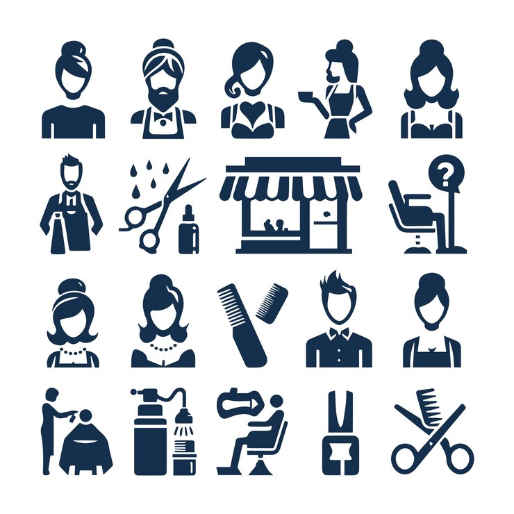 Icon van de collectie Eenvoudige illustratie van de kapperswinkel