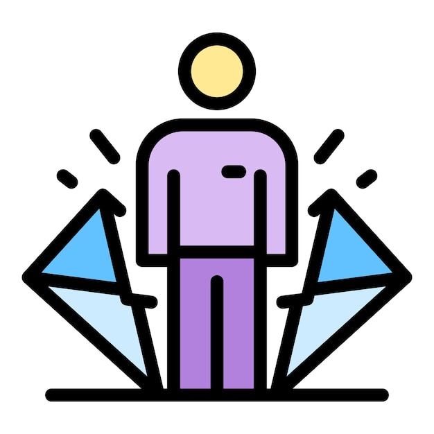 Icon van de diamanten schatter Outline van de diamant schatter vector icoontje kleur vlak geïsoleerd