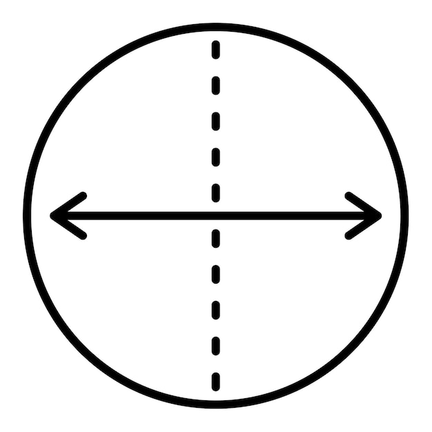 Icon van de diameter