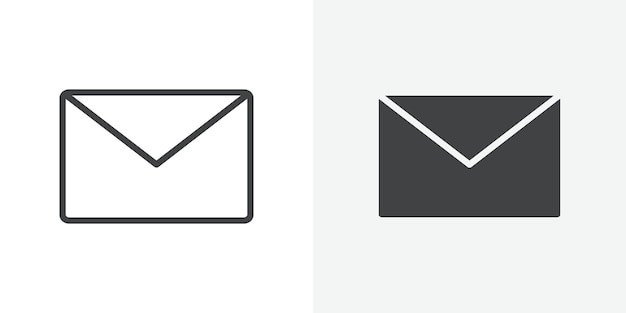 Icon van de enveloppe Vectorteken van de omtrek