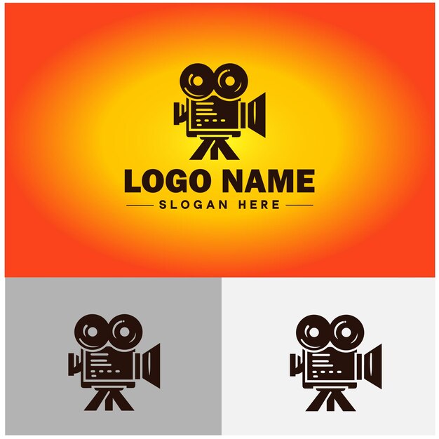 Icon van de filmcamera videocamera filmcamera cinemacamera platte logo teken symbool bewerkbare vector