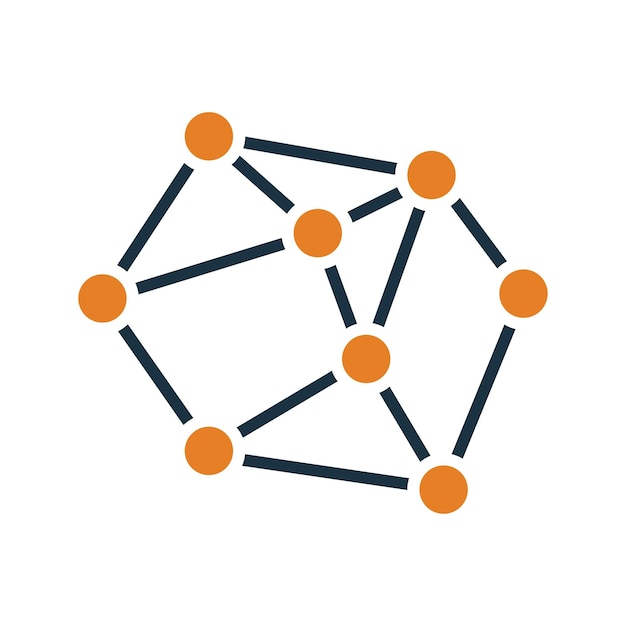 Icon van de gedistribueerde netwerklijn