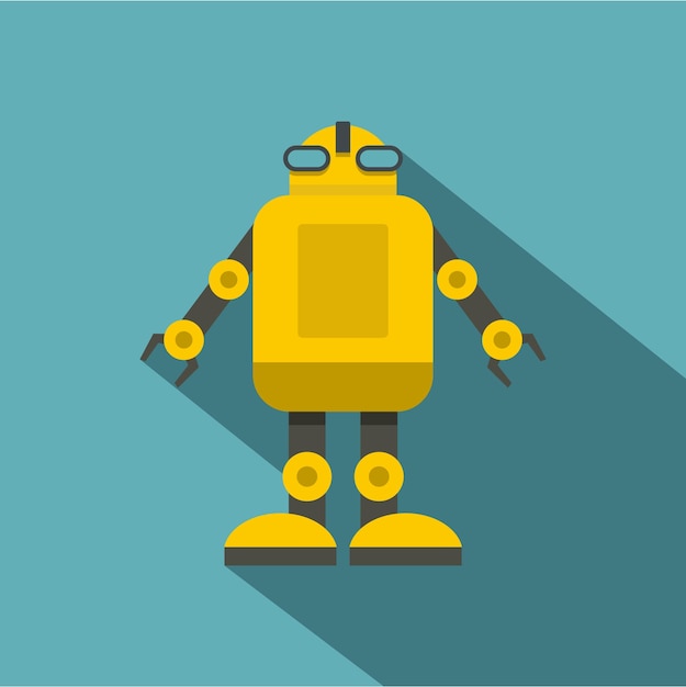 Icon van de gele machine Platte illustratie van het icon van de geele machine vector voor het web geïsoleerd op baby blauwe achtergrond