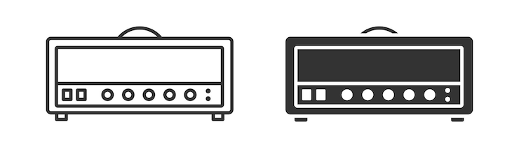 Vector icon van de gitaarversterkerhoofd vector illustratie