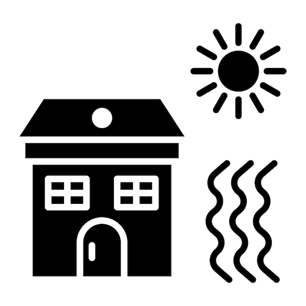 Icon van de hittegolfvector kan worden gebruikt voor de iconen van de opwarming van de aarde