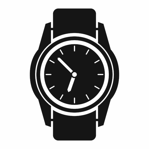 Icon van de horloge in eenvoudige stijl geïsoleerd op witte achtergrond