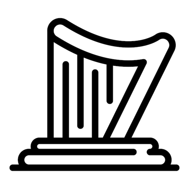 Icon van de Ierse harp Outline van het Iers harp vector icoon voor webontwerp geïsoleerd op witte achtergrond