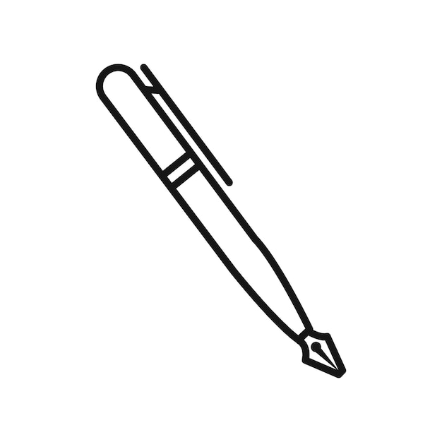Icon van de inktpen Eenvoudige dunne lijn platte symbool
