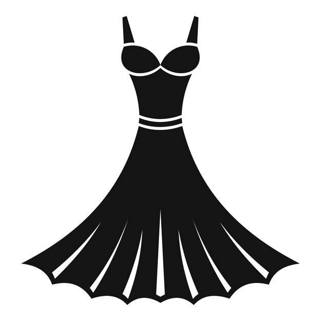 Icon van de jurk Eenvoudige illustratie van het icoontje van de kledingvector voor het web