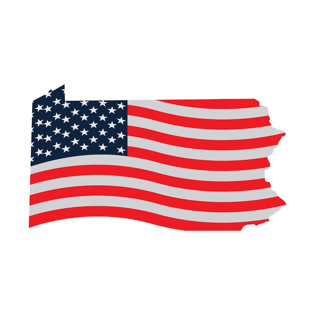 Icon van de kaart van de staat Pennsylvania