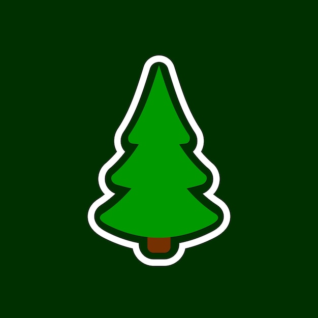 Icon van de kerstboom geïsoleerd Xmas fir symbool