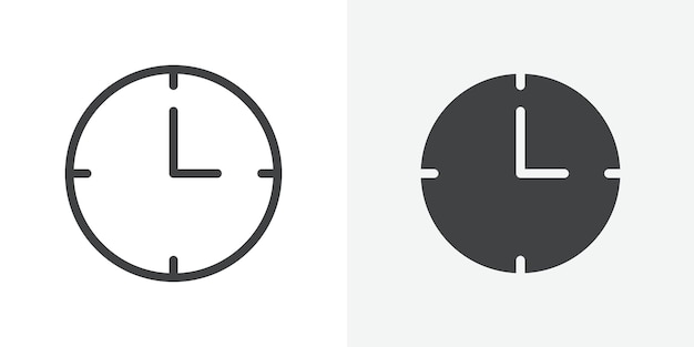 Icon van de klok Outline vector teken