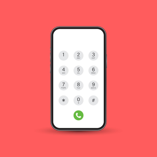 Icon van de knop van de smartphone in platte stijl Vectorillustratie van het telefoonnummer op een geïsoleerde achtergrond Telefooninterface teken bedrijfsconcept