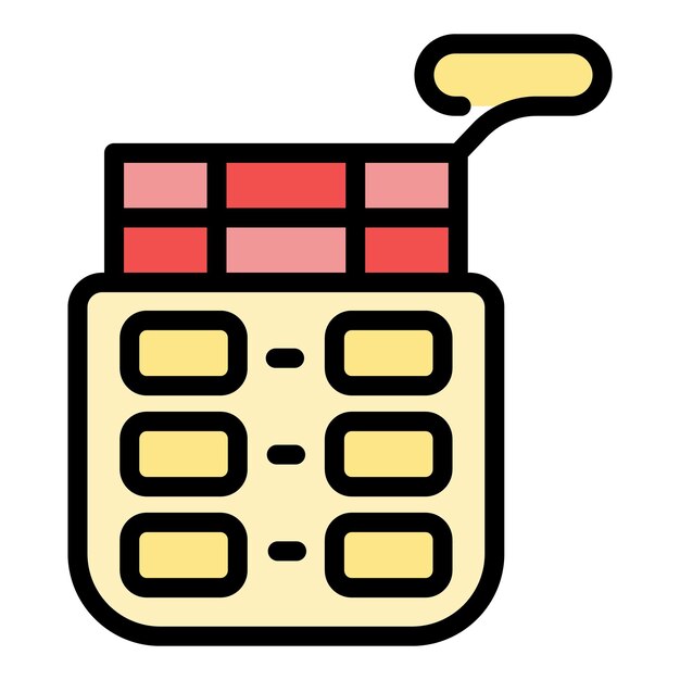 Icon van de koelkast Outline van de koekast vector icoontje kleur vlak geïsoleerd