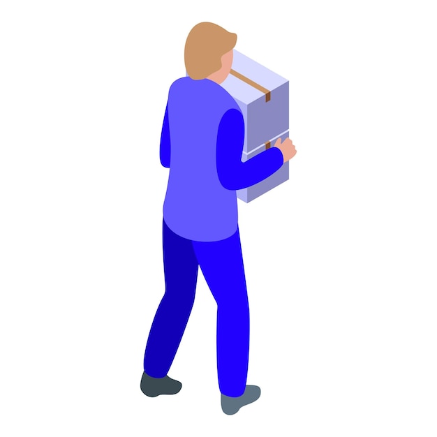 Icon van de koeriersdienst isometrische vector Verplaatsing van de thuisbox Huispakket