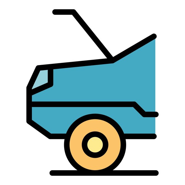 Icon van de kofferbak van de serviceauto Outline van de koffersbak van de service auto Vector icoontje kleur vlak geïsoleerd