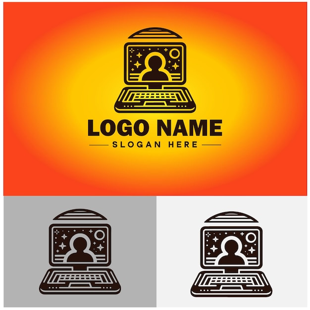 Icon van de laptop laptop repair website design logo app ui moderne platte business vector logo