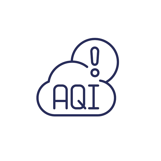 Icon van de luchtkwaliteitsindex AQI ongezond niveau