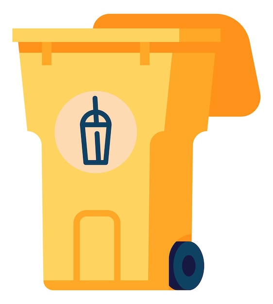 Icon van de plastic afvalcontainer voor het sorteren van vuilnis