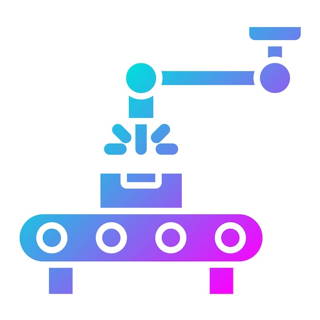 Vector icon van de productievector kan worden gebruikt voor de iconen van industriële processen