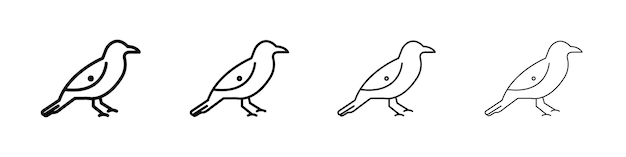Icon van de raaf Outline teken symbool set
