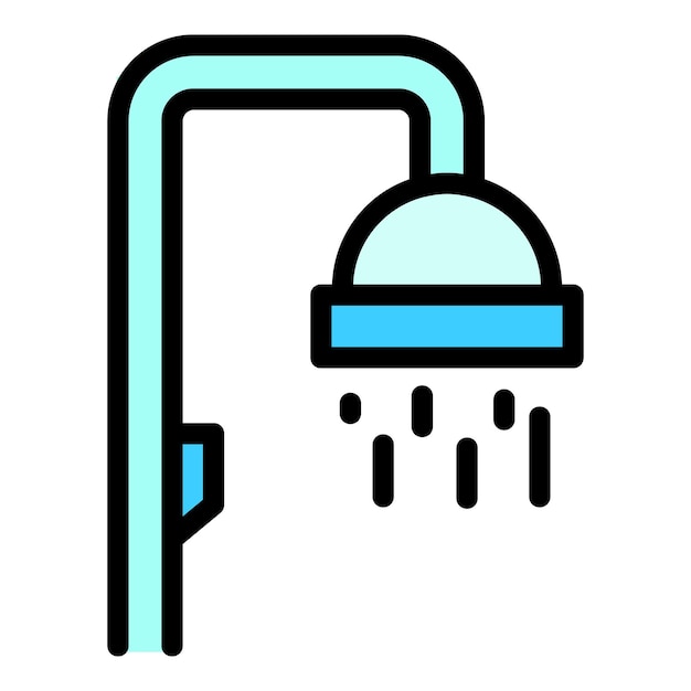 Vector icon van de regenkop van de douche outline vector-icone van de regerop van de douchekop voor webontwerp geïsoleerd op witte achtergrondkleur vlak