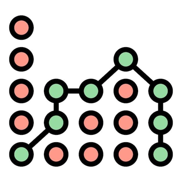 Icon van de regressie van de analyse Overzicht van de regressie van de analyse Vector van het icon van de kleur vlak geïsoleerd