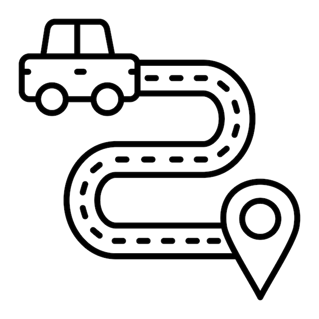 Icon van de rijroute