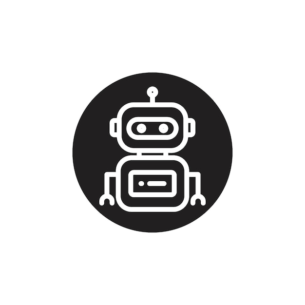 Icon van de robot Lijnkunst Logo set