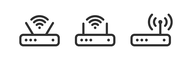 Icon van de router Wifi modem vector Netwerksignaal Draadloze communicatie