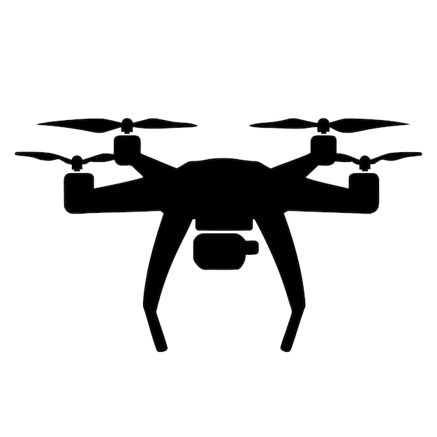 Icon van de silhouet van de drone Vectorillustratie