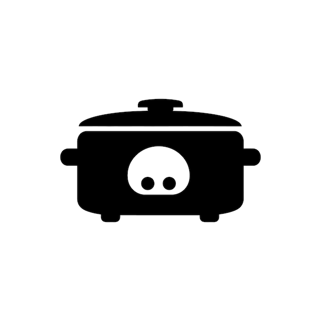 Icon van de slowcooker Eenvoudige vectorillustratie