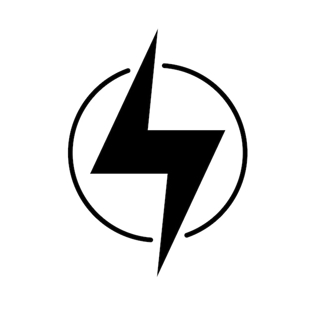Icon van de stroom energie teken Icon van de bliksem set illustratie