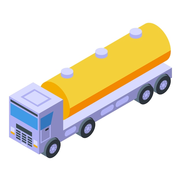 Icon van de tankwagen isometrische vector Vervoersbrandstof