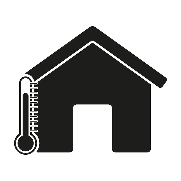 Icon van de temperatuur van het huis Vectorillustratie EPS 10 Stock image