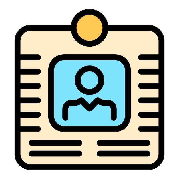 Icon van de toegangskaart Outline van de toegankelijkheidskaart Vector icoontje kleur plat geïsoleerd