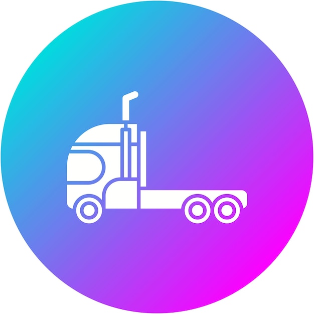 Icon van de vector van de vrachtwagen aanhangwagen Kan worden gebruikt voor de iconset van het vervoer