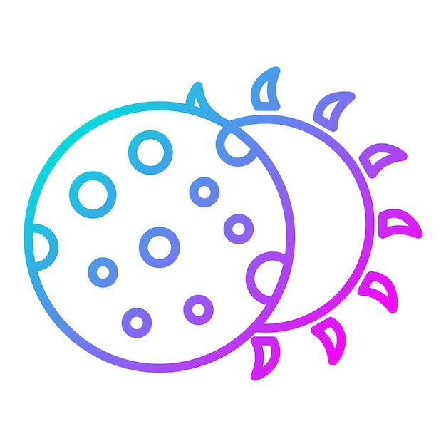 Icon van de vector van de zonsverduistering Kan worden gebruikt voor de iconen van de ruimtevaarttechnologie
