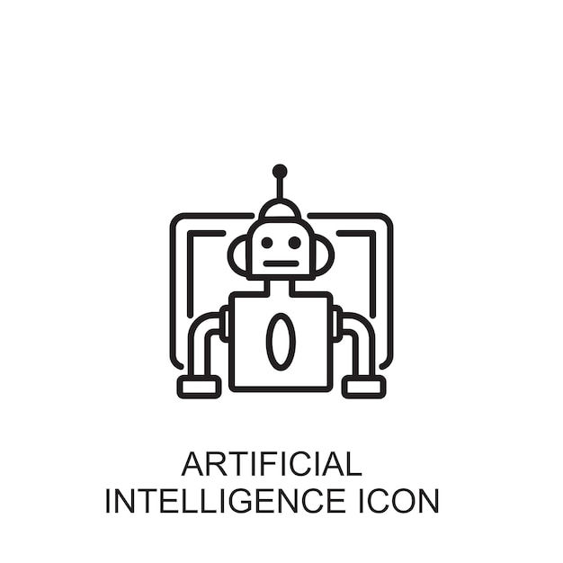 Icon van de vector van kunstmatige intelligentie