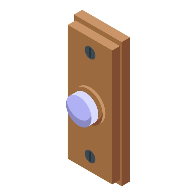 Icon van de veiligheidsklok van de deur isometrische vector aanraakstructuur