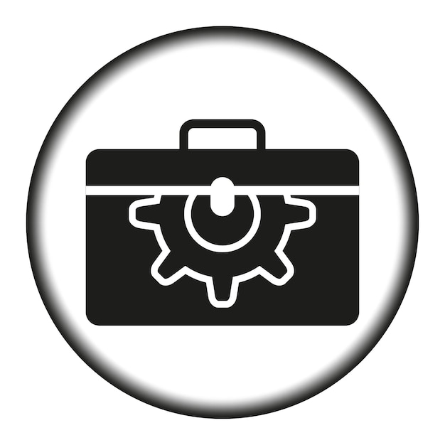 Icon van de versnelling van de koffer Business work cog Vector illustratie EPS 10
